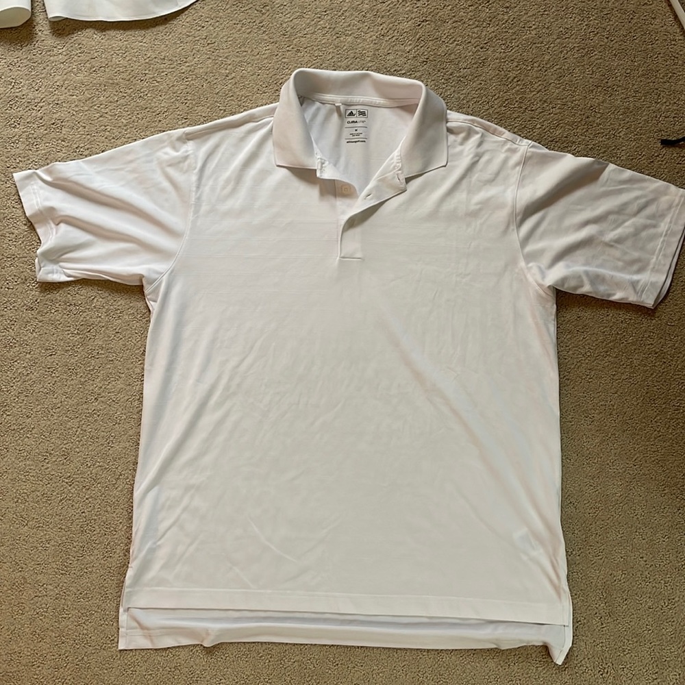 Adidas White ClimaLite Golf Polo M